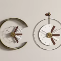 modern wall clock combination clock wall clock 3d model