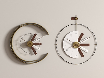 modern wall clock combination clock wall clock 3d model