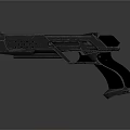 Modern Futuristic Pistol With Sleek Metallic Finish And Black Grip Design