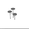 Modern Nesting Side Tables with Textured Metal Tops Silver Frame and Wheeled Base