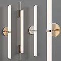 Modern Metal Wall Lamps with Long Strip Design in Gold and Silver Finish