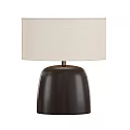 Modern Decorative Black Ceramic Table Lamp With Cream Cylindrical Lampshade 3d model