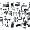 Diverse Fitness Equipment Collection Featuring Treadmills Dumbbells Benches and Gym Machines