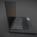 Black Open Portable Laptop With Modern Screen And Full Size Keyboard 3d model