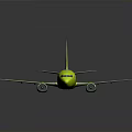 Bright Yellow Aerospace Vehicle With Green Tree Patterns And Red Tail Logo For Cosmic Exploration