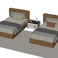 Modern single bedside table 3d model