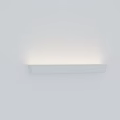 Modern Minimalist Long Rectangular Wall Sconce With Warm Ambient Light Mounted On Gray Wall