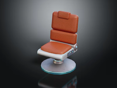 Modern Orange Single Chair With Textured Upholstery Round Swivel Base And Ergonomic Design 3d model