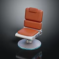 Modern Orange Single Chair With Textured Upholstery Round Swivel Base And Ergonomic Design