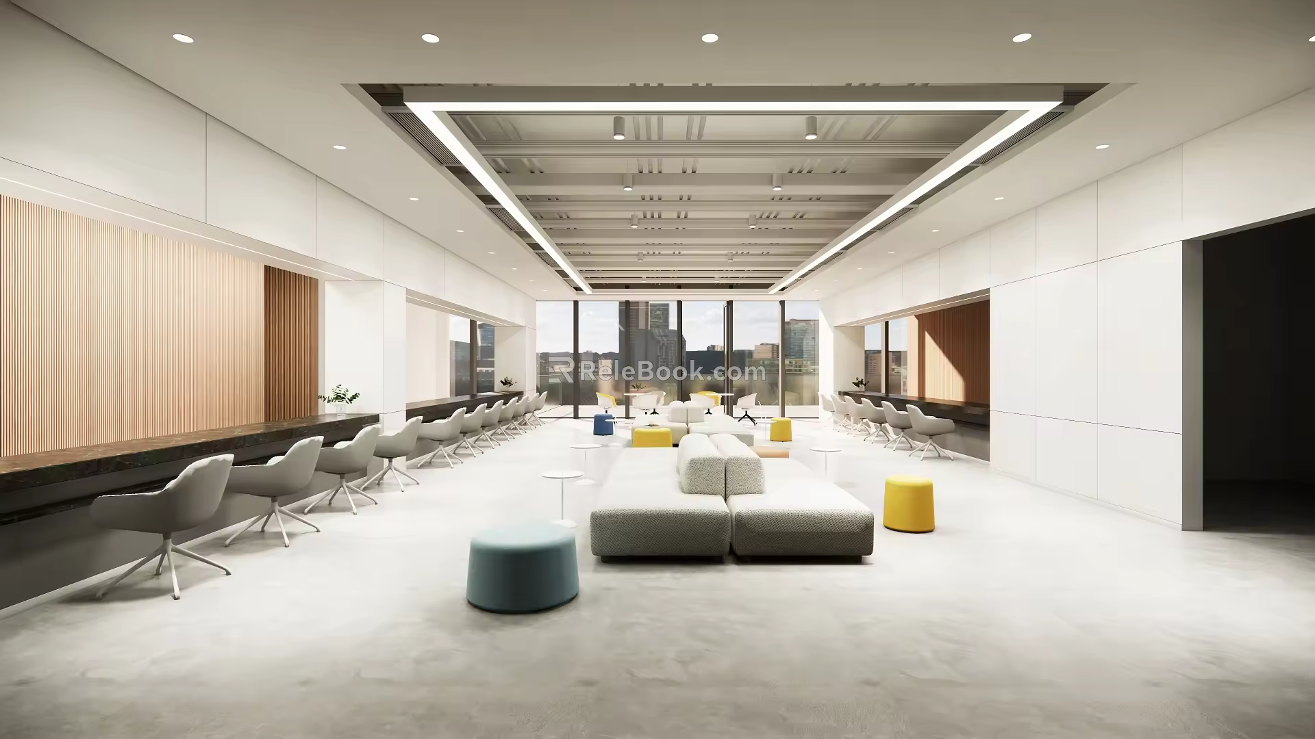 Modern Nordic Office Area 3d model