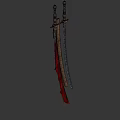 Ancient Warrior Battling Mythical Creature With Ornate Hilt Bloodstained Dual Blades