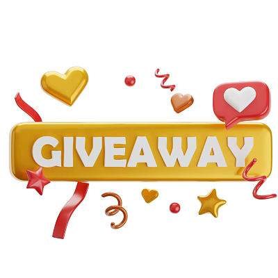 Decorative Ornament Set with Golden Giveaway Sign Hearts Stars Ribbons and Curly Decorations 3d model