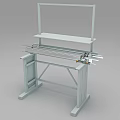 Industrial Equipment Workbench With Metal Frame Sliding Rails Upper Shelf And Support Structure