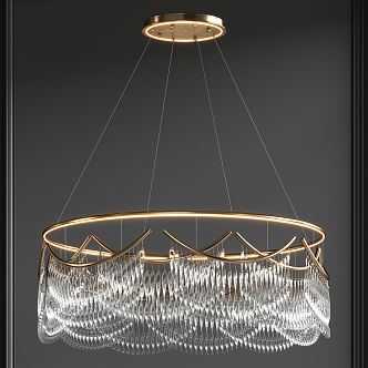 Light Luxury Crystal Chandelier 3d model