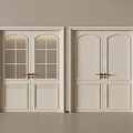 White Double Doors For Home Interior Featuring Various Panel And Glass Designs 3d model