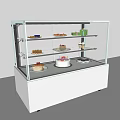 Glass Display Case Shelf With Multiple Layers For Dessert Pastry 3d model