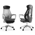 Modern Office Chair With Mesh Back Gray And Black Design Silver Base Armrests