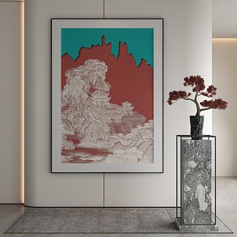 New Chinese Decorative Painting 3d model