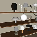 Modern Table Lamp Cream Wind Table Lamp 3d model