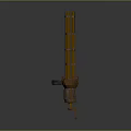Multi Barrel Bronze Metal Weapon with Rotating Barrels and Mechanical Handle for 3d model