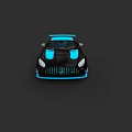 Sleek Black Mercedes Sports Car With Blue Accents And Modern Design