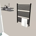 Modern Stylish Bathroom Accessories With Wall Shelf Towel Rack Toiletries And White Towel