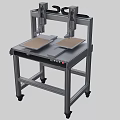 Industrial Equipment with Dual Workstations Mechanical Arms Mobile Metal Frame and Work Platforms