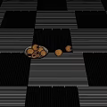 Black And White Checkered Wooden Flooring In Bright Room With Decor