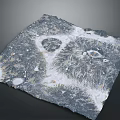 Natural Scenic Landscape Pattern on Stone Surface With Deep Blue Gray White and Gold Textures