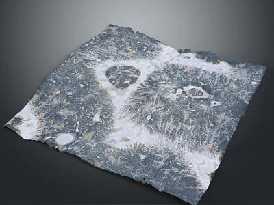 Natural Scenic Landscape Pattern on Stone Surface With Deep Blue Gray White and Gold Textures 3d model