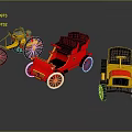 Classic Design Electric Toys Including Vintage Cars Bikes With Red Yellow Accents