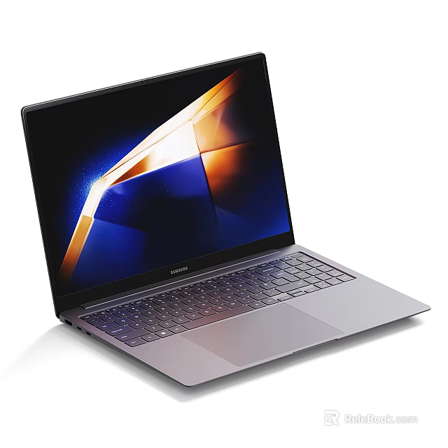 Honor Silver Slim Laptop With Modern Geometric Screen Display And Sleek Design 3d model 