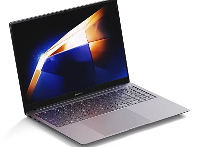 Honor Silver Slim Laptop With Modern Geometric Screen Display And Sleek Design 3d model