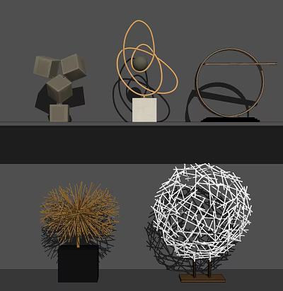 Modern ornaments metal furnishings 3d model