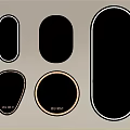 Various Shaped Decorative Mirrors With Gold And White Frames Modern Design