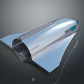 Silver Streamlined Spacecraft With Modern Smooth Surface And Aerodynamic Tail Section 3d model
