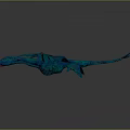 Blue And Teal Pterosaur Game Movie Character With Red Beak And Spread Wings