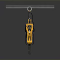 Yellow Industrial Mechanical Gripper With Multiple Arms Claw Structure And Top Flat Plate 3d model