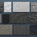 Decorative Wall Panels with Various Textured Materials for Modern Interior Design 3d model