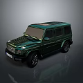 Green SUV Vehicle With Boxy Design Roof Rack Black Wheels And Front Grille