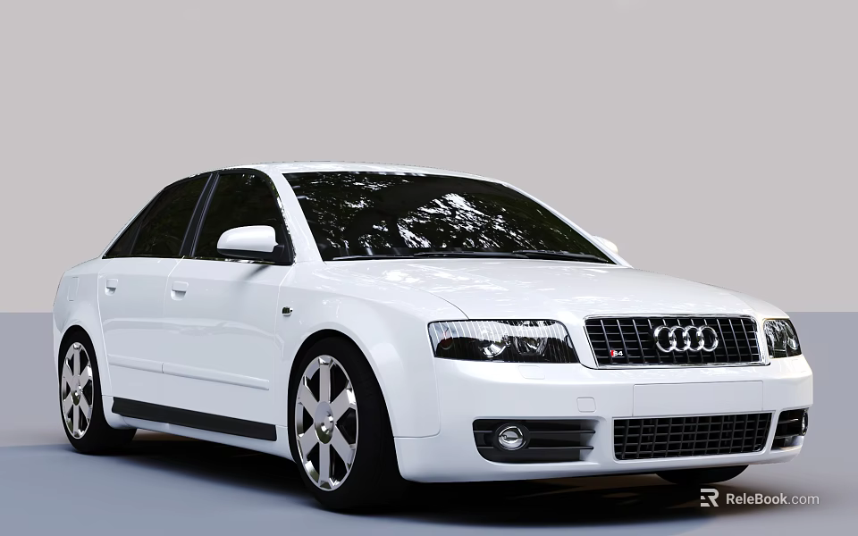 White Audi Sedan With Sleek Body Lines And Shiny Alloy Wheels 3d model 