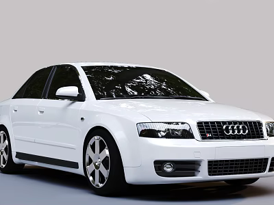 White Audi Sedan With Sleek Body Lines And Shiny Alloy Wheels 3d model