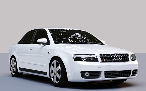 white car sedan audi 3d model