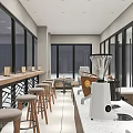 Luckin Coffee Cafe Storefront With Glass Doors And Modern Exterior Design