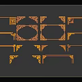 Traditional Chinese Decorative Borders With Classic Corner Ornaments And Frame Patterns 3d model