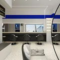 Modern Minimalist Hair Salon Interior Design With Stylish Chairs Large Mirrors And Clean Reception Space