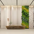 Modern Hotel Lobby Interior With Stylish Reception Desk And Living Plant Wall Decorative Panels