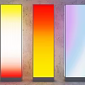 Three Vertical Lightboxes With Gradient Colors On Concrete Wall Background
