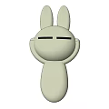 Cute White Rabbit Doll Featuring Long Ears And Round Body Design