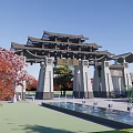 New Chinese Style Archway Landscape Small Building Archway 3d model